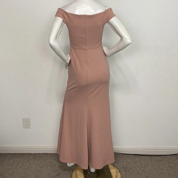 Jenny Yoo Dark Blush Larson Coquette Off The Shoulder Formal Maxi Dress Size 2 - Picture 6 of 12